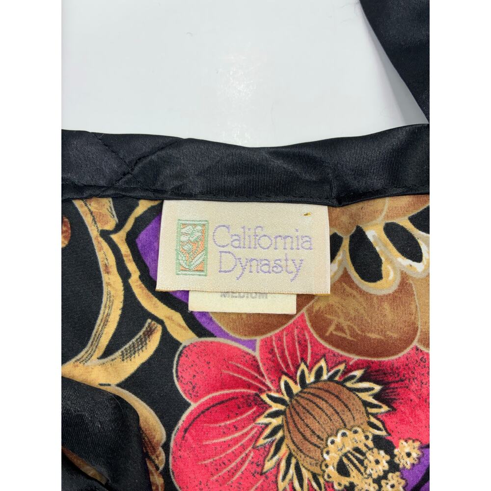 Vintage California Dynasty Baroque Floral Satin Cami Top M Y2K Whimsigoth - Picture 4 of 8